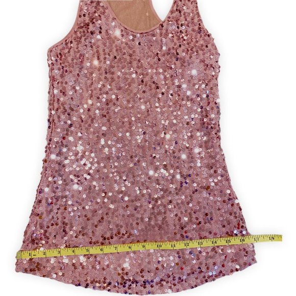 Women's Size XS Sleeveless Dusty Rose Sequined front and back / Tank Top - Picture 6 of 7